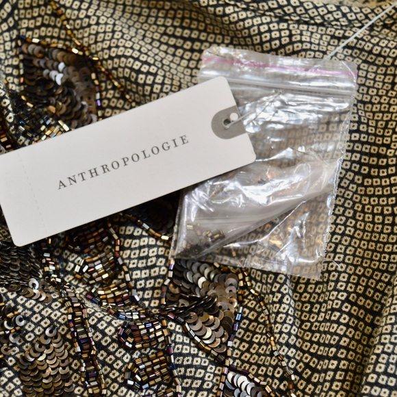 🆕🏷️  Anthropologie Suva Swing Tank Beaded Peplum Top Size M - Picture 10 of 14